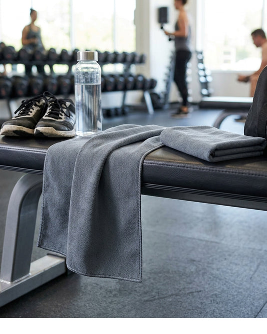 Glea Microfiber Gym Towel Slate 16 x 32 in 2 Pack