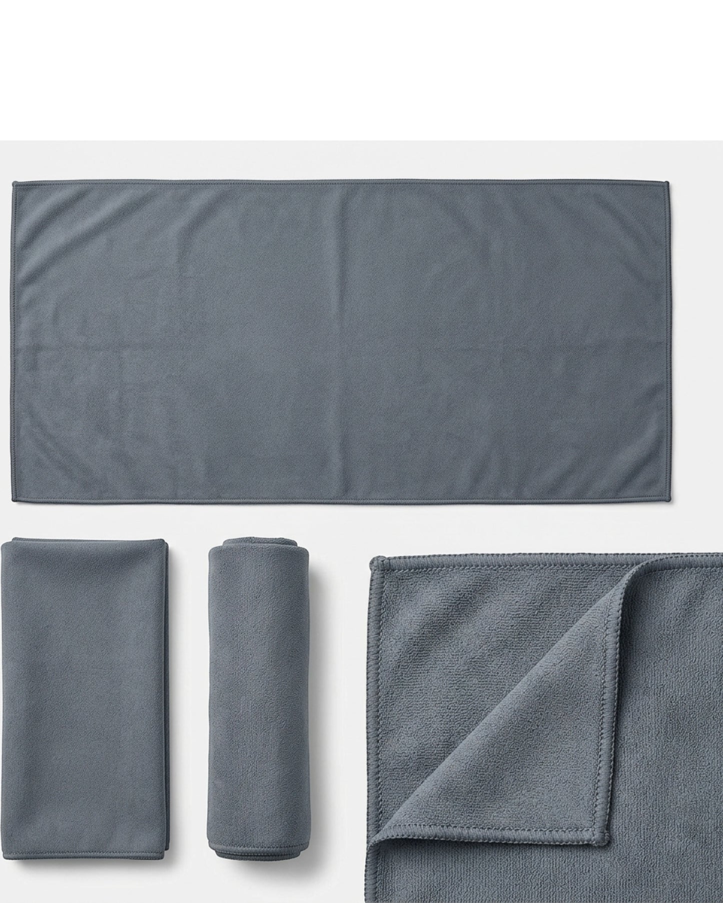 Glea Microfiber Gym Towel Slate 16 x 32 in 2 Pack