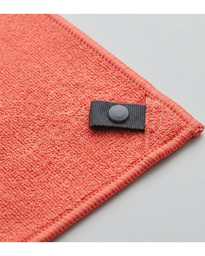 Glea Compact Running Towel Coral 10 x 30 in Snap Loop