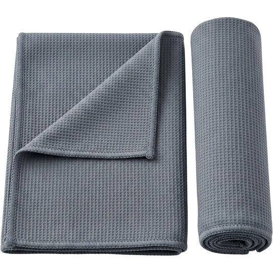 Glea Microfiber Gym Towel Slate 16 x 32 in 2 Pack