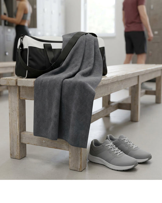 Glea Oversized Sports Towel Charcoal 30 x 60 in