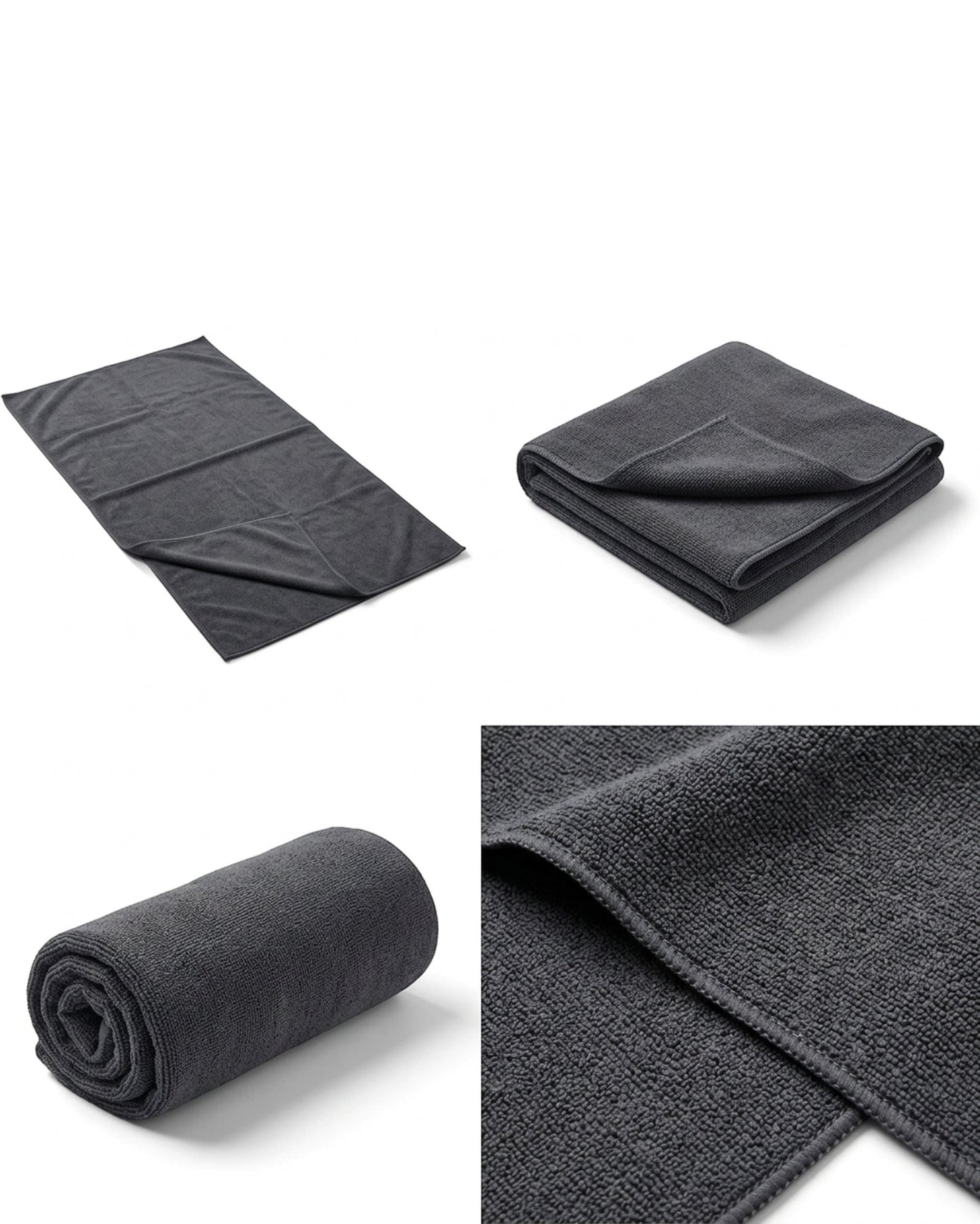 Glea Oversized Sports Towel Charcoal 30 x 60 in
