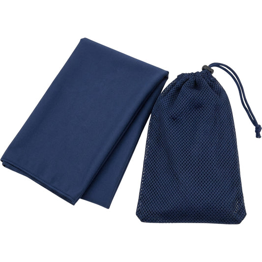 Glea Swim Fitness Towel Navy 20 x 40 in Drawstring Pouch