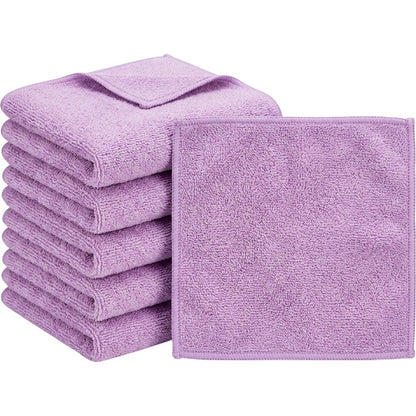 Glea Workout Face Towel Set Lilac 12 x 12 in 6 Pack