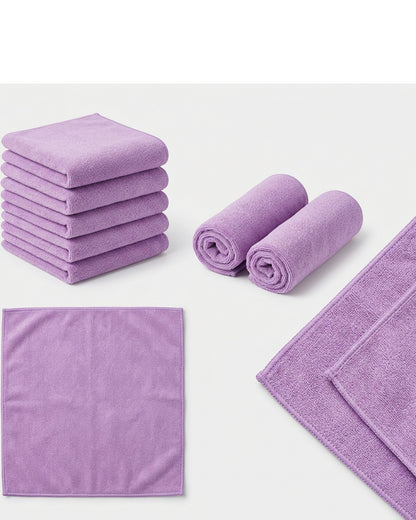 Glea Workout Face Towel Set Lilac 12 x 12 in 6 Pack