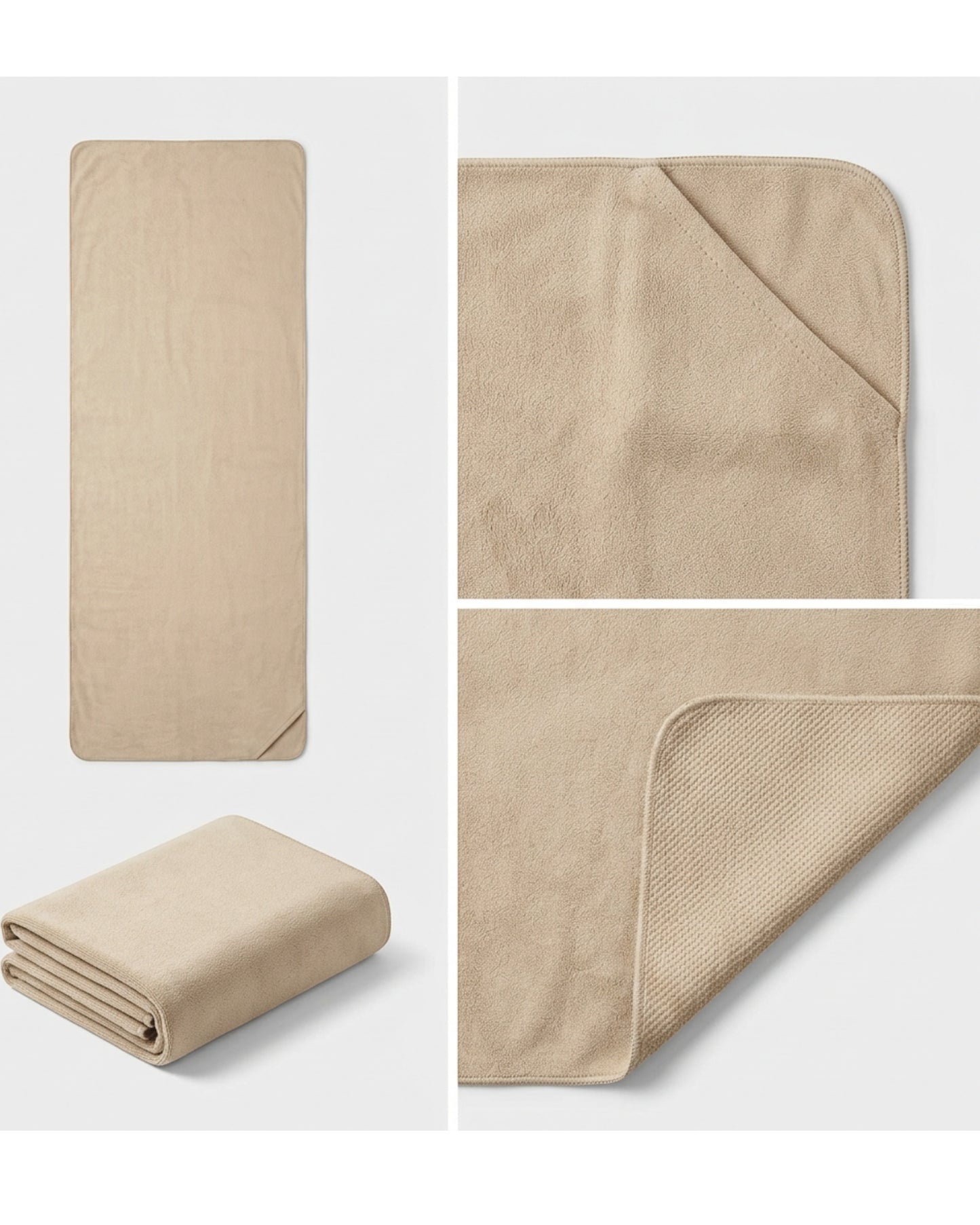 Glea Yoga Mat Towel Sand 24 x 72 in Corner Pockets